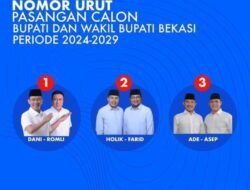 Nomor Urut Pasangan Calon Bupati dan Wakil Bupati Bekasi 2024-2029 Ditetapkan