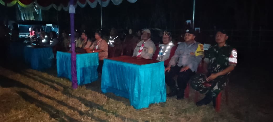 Kanit Binmas Polsek Pebayuran Aiptu Triyono Amankan dan Beri Pesan Kamtibmas di Kegiatan Api Unggun Jambore Ranting