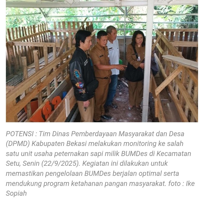 Hasil BUMDes di Setu Tawarkan Harga Lebih Rendah, Ringankan Beban Masyarakat