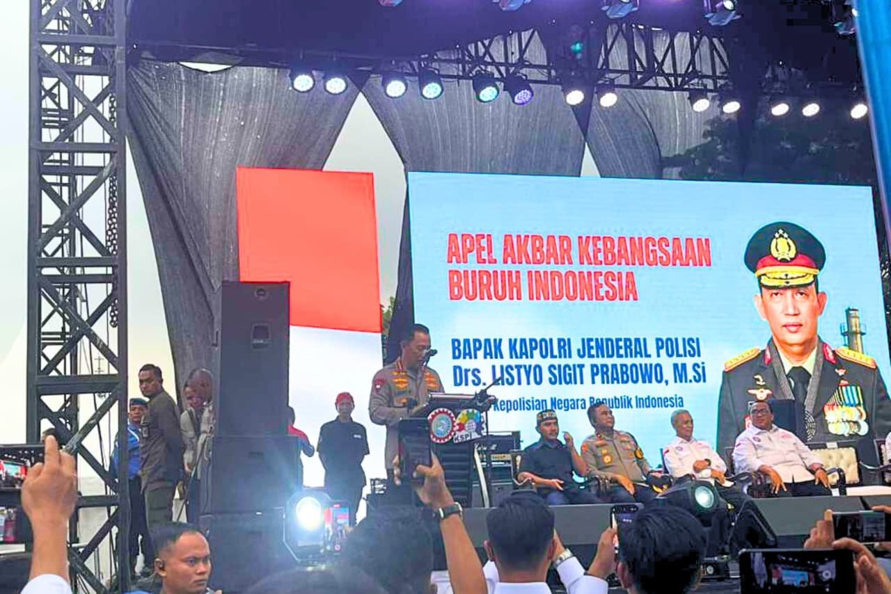 Apel Kebangsaan Buruh Indonesia Jadi Ajang Persaudaraan, Brimob Kawal dengan Pendekatan Humanis