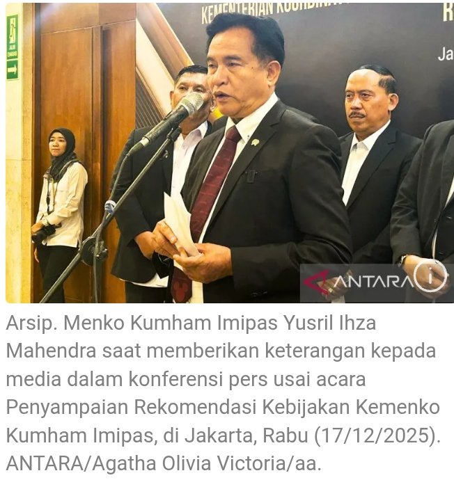 KUHP dan KUHAP Baru Resmi Berlaku, Yusril: Era Hukum Pidana Kolonial Berakhir