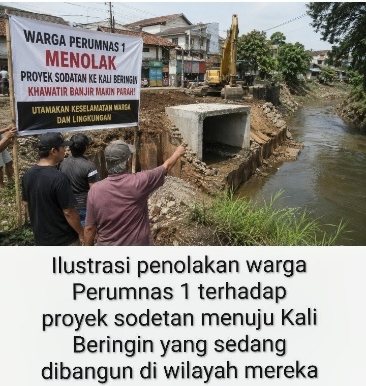 Proyek Sodetan Kali Beringin Menuai Kekhwatiran Warga Perumnas 1
