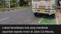 Truk Boks Tabrak Antrean Motor di Lampu Merah, Ojol Meninggal