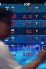 Layar digital menampilkan pergerakan Indeks Harga Saham Gabungan (IHSG) di Bursa Efek Indonesia (BEI), Jakarta, 24 Juli 2026. Tempo/Tony Hartawan