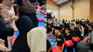Anggota DPRD Kabupaten Bekasi Putri Ramadhanty menyerahkan bingkisan dan santunan kepada anak yatim dalam kegiatan Jumat Berkah di Taman Sentosa, Cikarang Selatan.