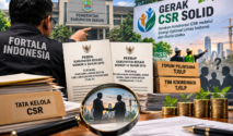 Ilustrasi sorotan FORTALA terhadap Gerak CSR Solid dan tuntutan transparansi serta penguatan tata kelola TJSLP Bekasi.